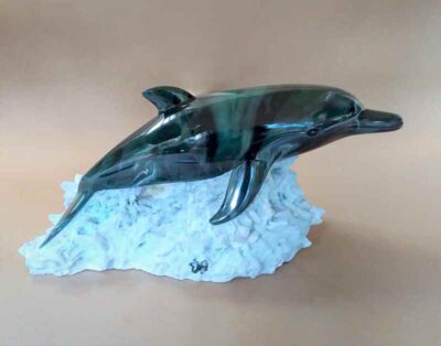 DOLPHIN BABY JADE CAST MARBLE