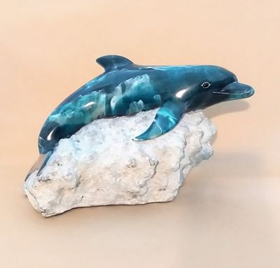 DOLPHIN SMILING Aqua Cast Marble - Image 2
