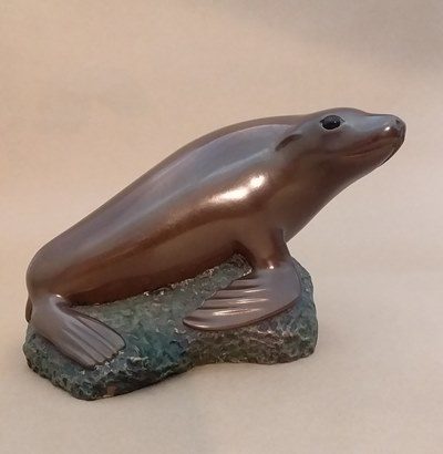 SEA LION PUP STUDY Cold Cast Bronze