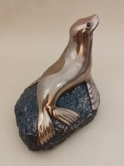 SEA LION SMILING Cold Cast Bronze - Image 2