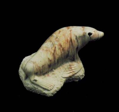 SEA LION STUDY White Cast Marble